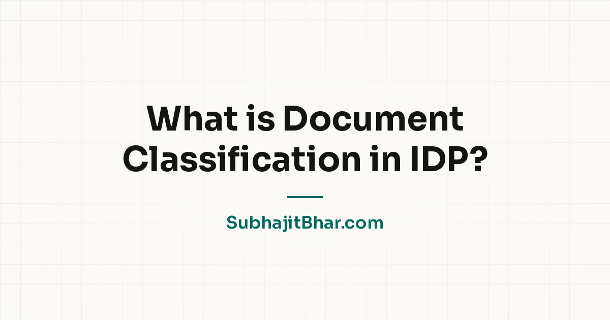 What is Document Classification in IDP?