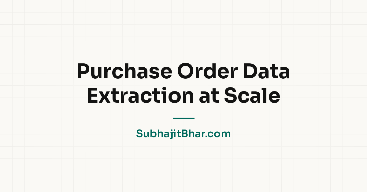 Purchase Order Data Extraction at Scale